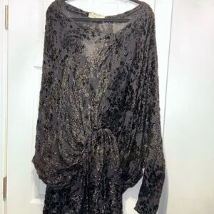 Bally Black and Silver Textured top or dress luxurious fabric.. off shoulder